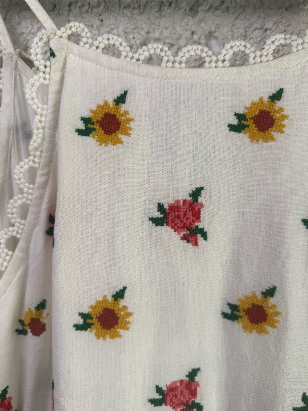 FARM Rio White Midi Dress with Pink & Yellow Floral Print - Picture 6 of 10